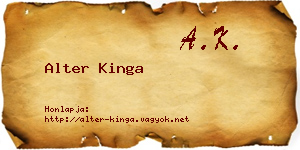 Alter Kinga névjegykártya