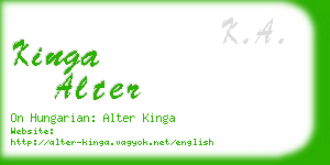 kinga alter business card
